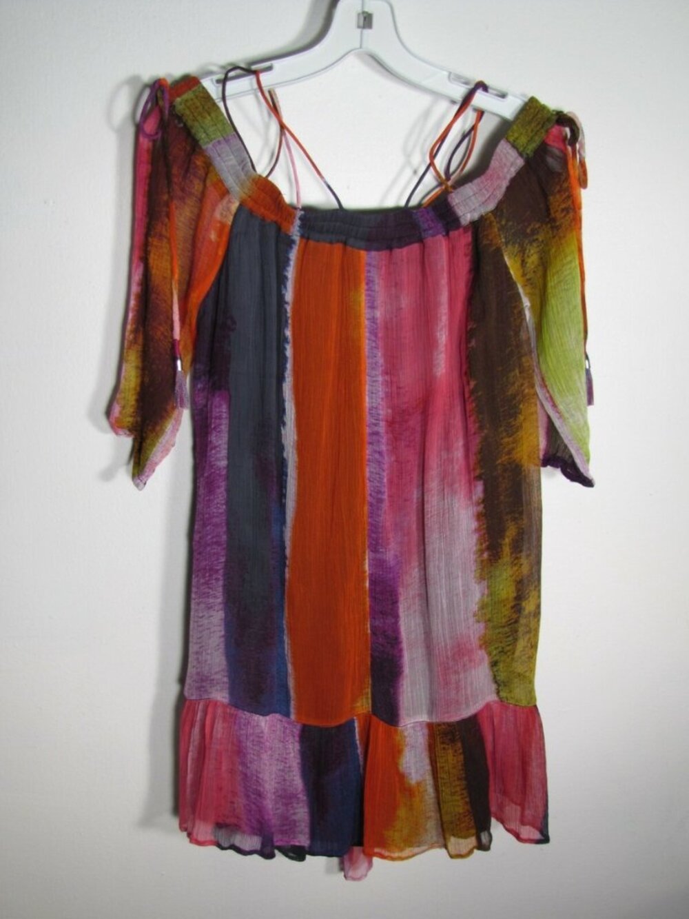 Floreat by Anthropologie Zora Off the Shoulder Chiffon Dress Medium